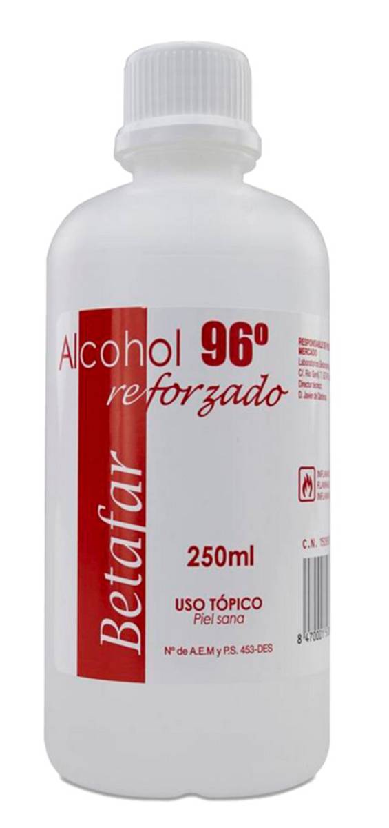 ALCOHOL 96º BETAFAR 1 FRASCO 250 ml
