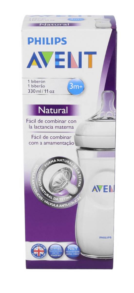 BIBERON PP NATURAL AVENT PHILIPS 330 ML BLANCO