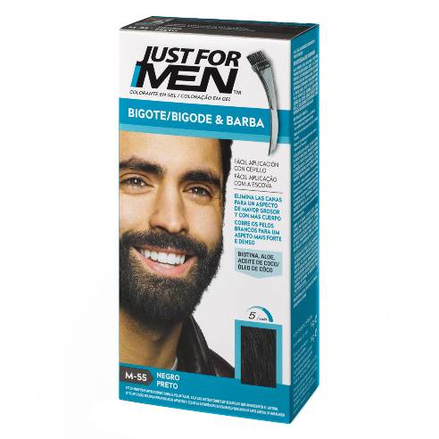 JUST FOR MEN BIGOTE Y BARBA GEL COLORANTE 1 ENVA