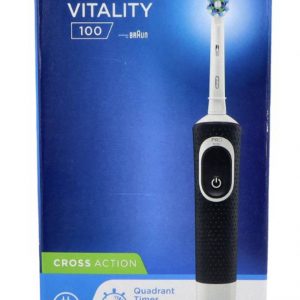 CEPILLO DENTAL ELECTRICO RECARGABLE ORAL-B VITALITY PRO 1 UNIDAD + 2 RECAMBIOS COLOR NEGRO