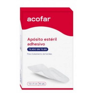 APOSITO ADHESIVO RESISTENTE AL AGUA ACOFAR 10 UNIDADES 7,2 cm x 5 cm