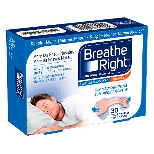 BREATHE RIGHT TIRA NASAL COLOR T- GDE 30 U