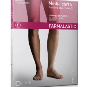 MEDIA CORTA (A-D) COMPRESION FUERTE FARMALASTIC PUNTERA ABIERTA TALLA GRANDE
