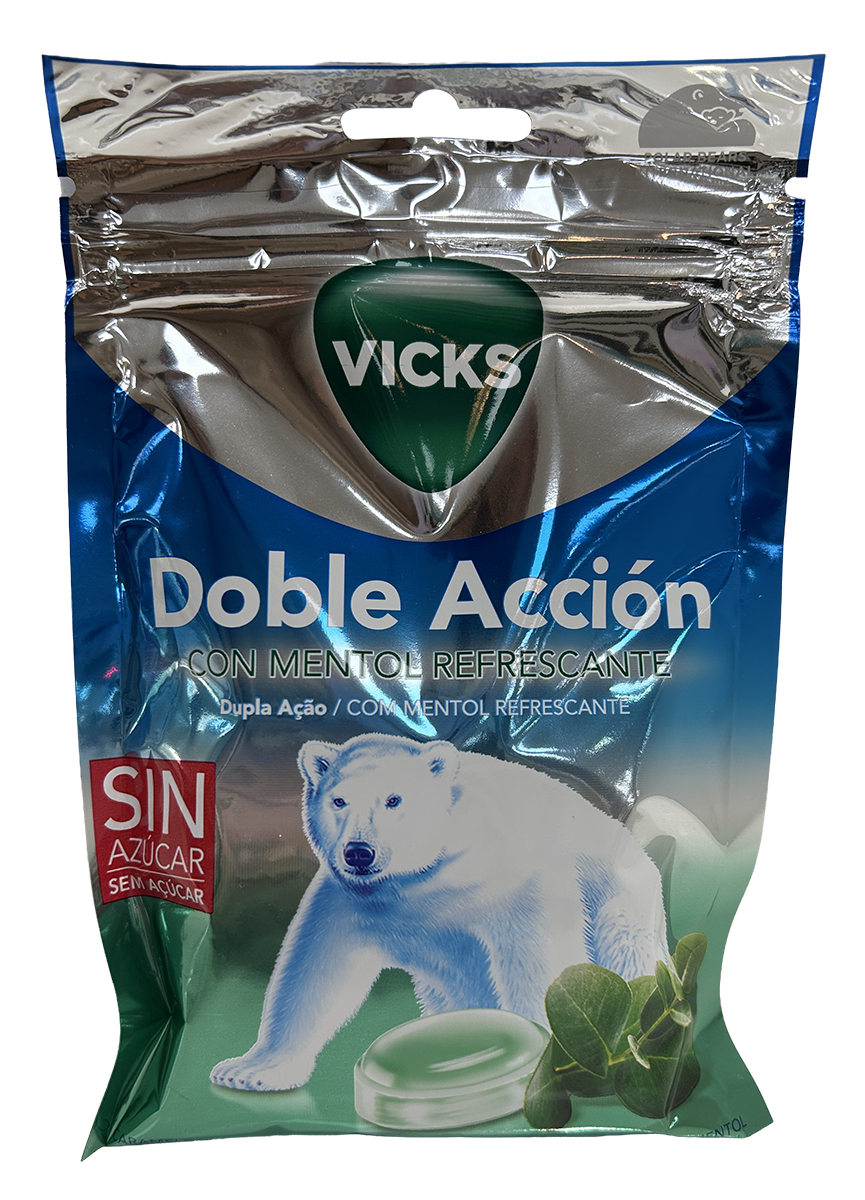 VICKS CARAMELO DOBLE ACCION MENTOL REFRE